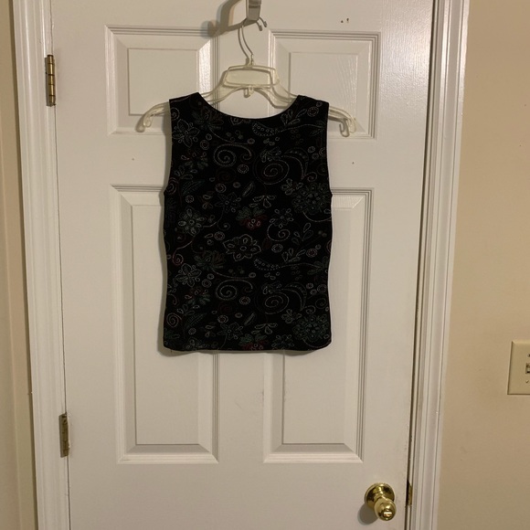 Sleeveless Floral Design Top, petite Small - Picture 6 of 6